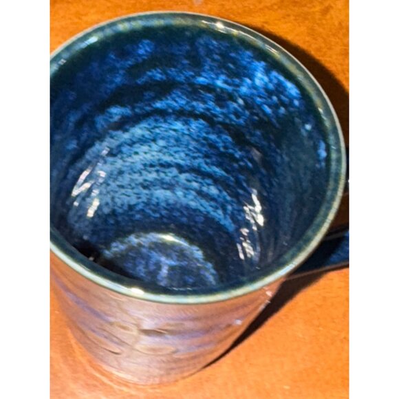 Hand-Painted Blue Floral Ceramic Mug - 12 Oz Capacity - World Market - 4.5" Tall - Picture 4 of 7